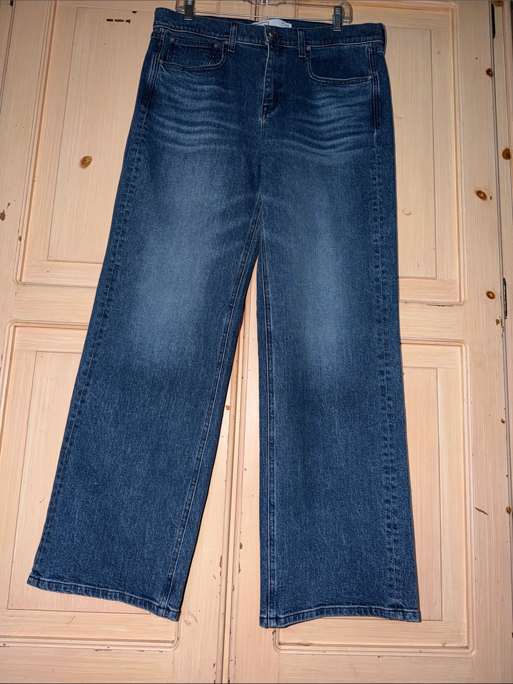 AYR Women's Wide Leg Jeans in Dark Blue Denim
